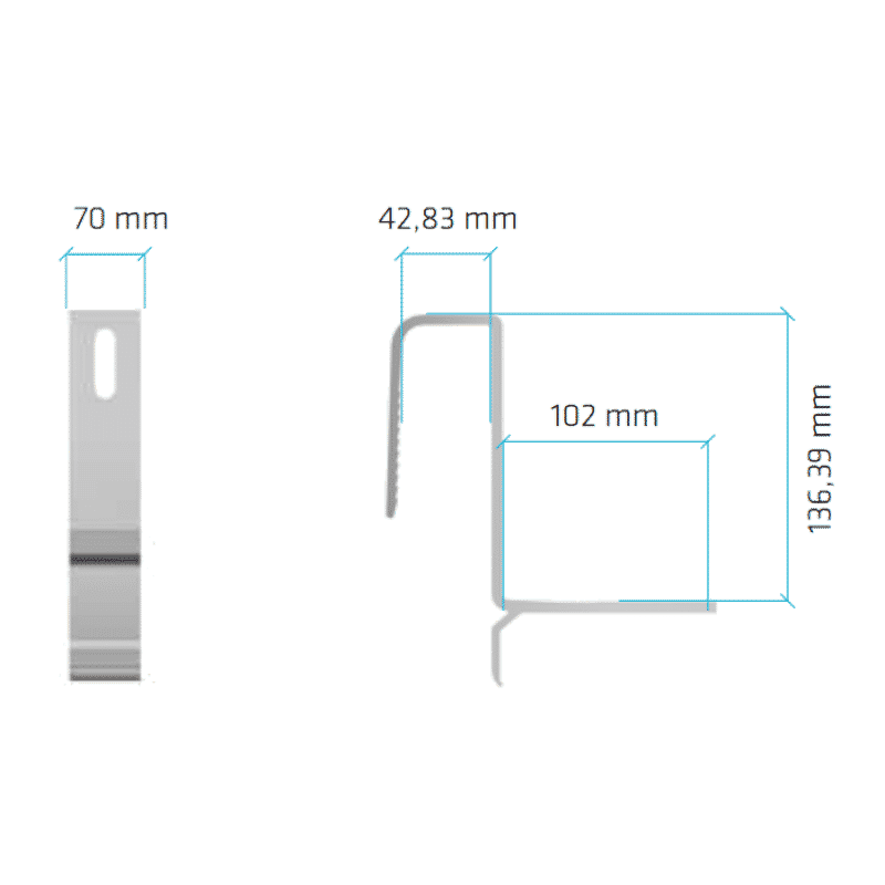 solarstell zijaanzicht dakhaak